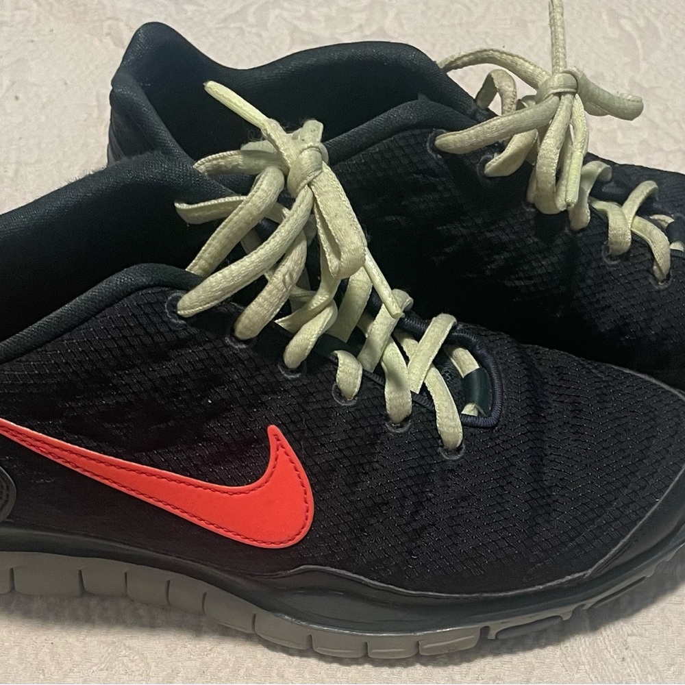 Nike Black and Orange/Red Swoosh. H2O Repel Athletic Shoes